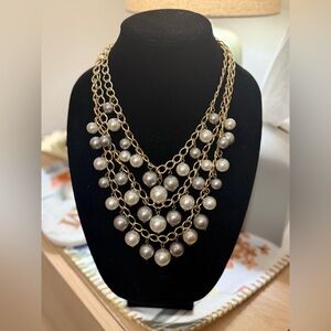 Gold and Silver Pearl Necklace